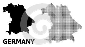 Vector Halftone Pattern and Solid Map of Germany