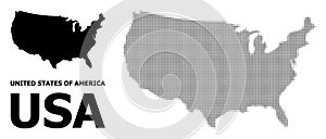 Vector Halftone Pattern and Solid Map of USA