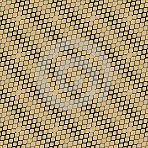 Vector halftone seamless pattern. Black and gold texture with diagonal gradient