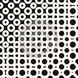 Vector halftone seamless pattern. Diagonal gradient transition effect. Modern design.