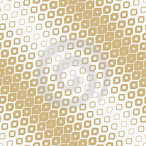 Vector halftone seamless pattern. Golden luxury abstract geometric background