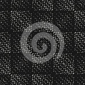 Vector halftone seamless pattern with grunge effect. Black and white texture