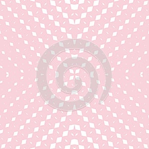 Vector halftone seamless pattern. Pink and white geometric background texture