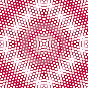 Vector halftone texture. Modern red and white geometric seamless pattern