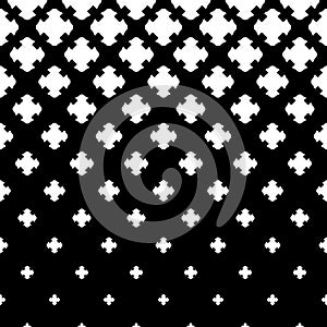 Halftone pattern, gradient transition effect, falling carved crosses