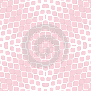 Vector halftone texture. Pink and white abstract geometric seamless pattern