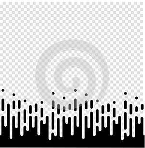 Vector Halftone Transition Abstract Wallpaper Pattern. Seamless Black And White Irregular Rounded Lines Background