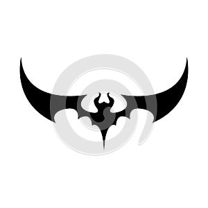 Vector halloween black bat animal icon or sign isolated on white background. vector bat silhouette with wings.