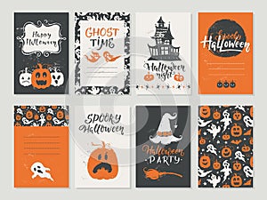 Vector Halloween greeting card, flyer, banner, poster templates