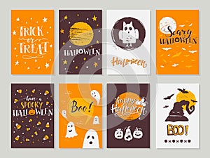 Vector Halloween greeting card, flyer, banner, poster templates