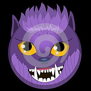 Vector halloween monsters emoji smiley face werewolf emoticons wolfman lover gift eps ai