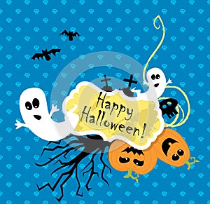 Vector Halloween scrapbooking card