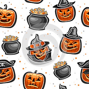Vector Halloween seamless pattern photo