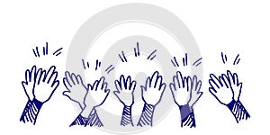 Vector hand draw of doodle hands clapping