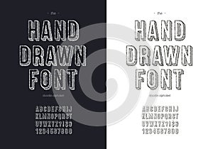 Vector hand draw font set for t shirt