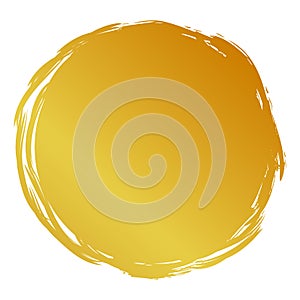 Vector Hand Draw streak Sketch Golden Circle Frame for your element design, isolated on white