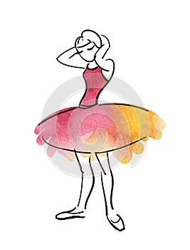 Vector hand drawing ballerina figure