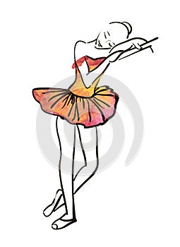 Vector hand drawing ballerina figure