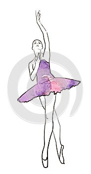 Vector hand drawing ballerina figure