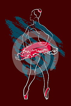 Vector hand drawing ballerina figure