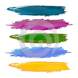 vector hand-drawing colored like watercolor paint strokes on white background