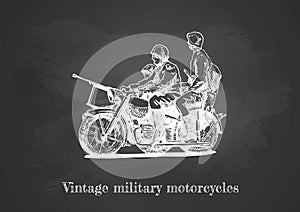 Illustration of Military Motorcycles