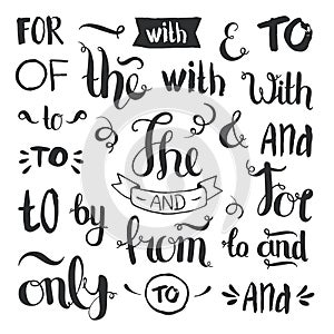 Vector hand drawn ampersands and catchwords