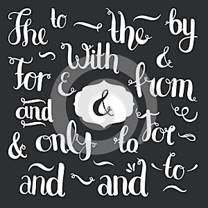 Vector hand drawn ampersands and catchwords