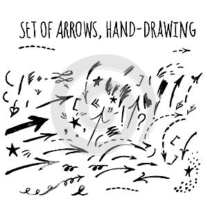 Vector hand drawn arrows