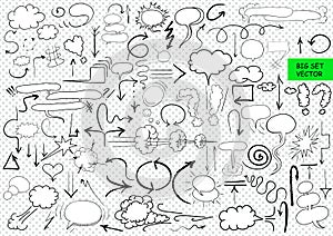 vector hand drawn arrows and comic blank