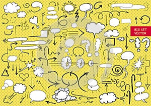 vector hand drawn arrows and comic blank