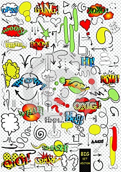 vector hand drawn arrows and comic blank