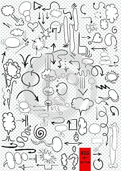 vector hand drawn arrows and comic blank