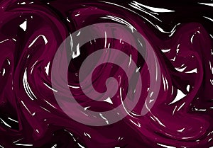 Vector Hand drawn artwork on water marble texture. Liquid paint pattern. Abstract Dark Purple background in ebru suminagashi