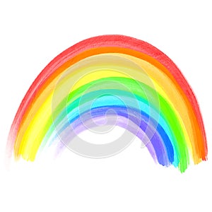 Vector hand drawn brush strokes. Colorful rainbow background. Watercolor effect rainbow image.