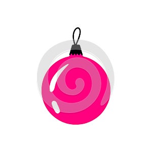 Vector hand drawn Christmas bauble. Decorative doodle Xmas ball elements isolated on white background. New Year icon for