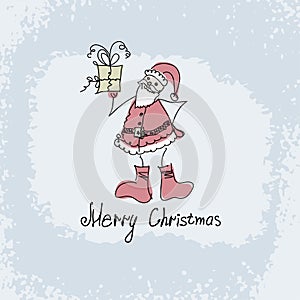 Vector hand drawn Christmas illustration of Santa