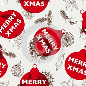 Vector hand drawn Christmas pattern