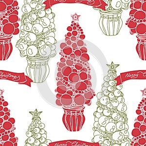 Vector hand drawn Christmas pattern