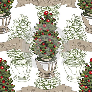 Vector hand drawn Christmas pattern
