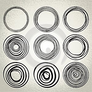 Vector : hand drawn circles, design elements photo