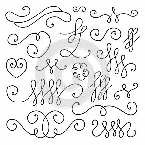 Vector hand drawn collection of vintage victorian elements. Good for wedding invitation, birthday card, web page design.