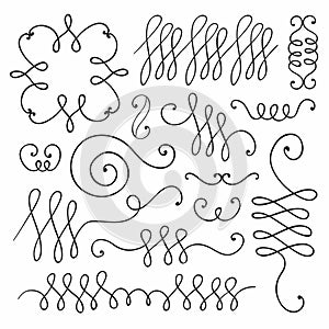 Vector hand drawn collection of vintage victorian elements. Good for wedding invitation, birthday card, web page design.