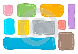 vector hand drawn colorful text boxes, speech bubbles