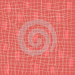 Vector hand drawn cute checkered pattern. Doodle Plaid geometrical simple texture. Crossing lines. Abstract cute