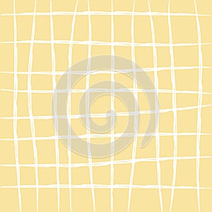 Vector hand drawn cute checkered pattern. Doodle Plaid geometrical simple texture. Crossing lines. Abstract cute