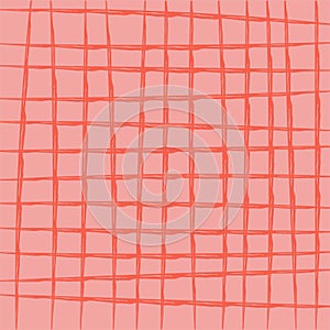 Vector hand drawn cute checkered pattern. Doodle Plaid geometrical simple texture. Crossing lines. Abstract cute