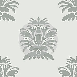 Vector Hand Drawn Damask Elements seamless repeat pattern