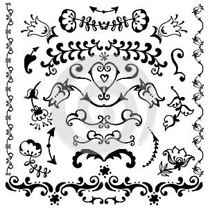 Vector hand drawn decorative elements.