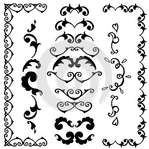 Vector hand drawn decorative elements